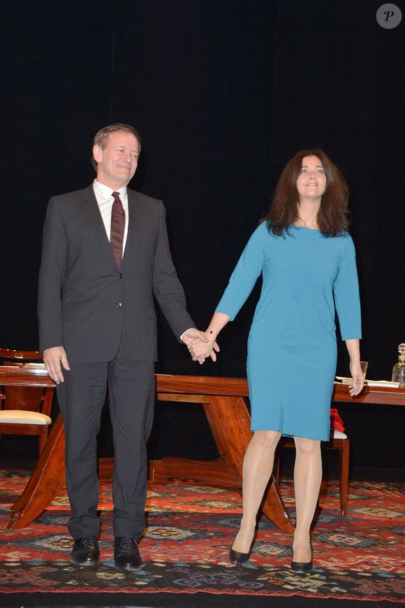 Francis Huster et Cristiana Reali pendant la pièce "Love Letters" au Théâtre Antoine, à Paris, France, le 24 avril 2014. 

Photo par Max Colin/ABACAPRESS.COM