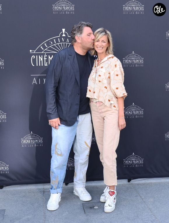 Exclusif - Philippe Lellouche et sa compagne Vanessa Boisjean - Photocall lors de la 3ème édition du Festival du Cinéma Français et de la Gastronomie d'Aix-les-Bains. Le 5 juin 2024
© Denis Guignebourg / Bestimage