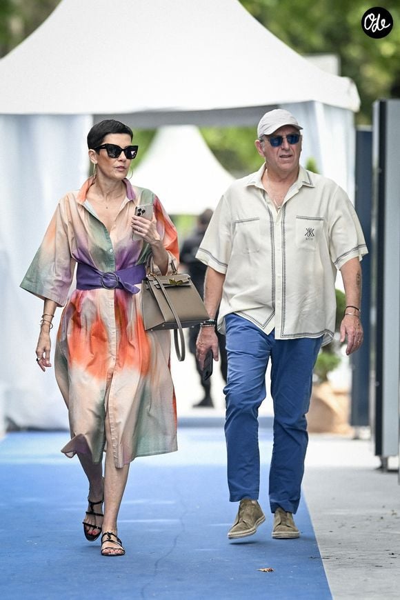 Exclusif - Cristina Cordula et son mari Frédéric Cassin à l’espace VIP au Longines Paris Eiffel Jumping au pied de la Tour Eiffel sur le Champ-de-Mars à Paris, France, le 21 juin 2025. © Perusseau-Veeren/Bestimage