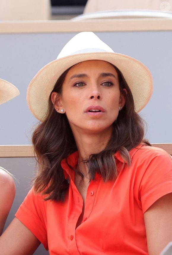 Marine Lorphelin (Miss France 2013) en tribunes lors des Internationaux de France de tennis de Roland Garros 2023, à Paris, France, le 9 juin 2023. © Jacovides-Moreau/Bestimage