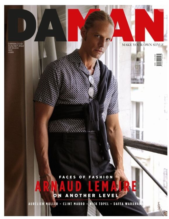 Arnaud Lemaire en couverture du magazine Daman, en août 2022. Photo : Daman