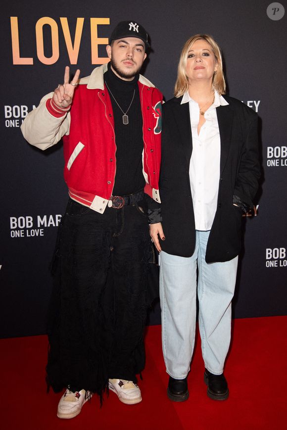 Flavie Flament et son fils assistent à l'avant-première de Bob Marley One Love au cinéma Grand Rex à Paris, France, le 01 février 2024. Photo par Aurore Marechal/ABACAPRESS.COM