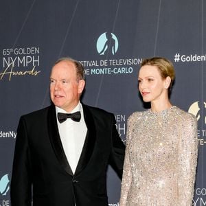 Le prince Albert II de Monaco et la princesse Charlène lors de la cérémonie de clôture du 65ème festival de télévision de Monte-Carlo, Monaco, le 16 juin 2026. © Claudia Albuquerque/Bestimage