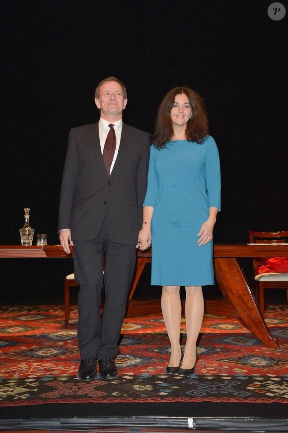 Francis Huster et Cristiana Reali pendant la pièce "Love Letters" au Théâtre Antoine à Paris, France, le 24 avril 2014. Photo by Max Colin/ABACAPRESS.COM
