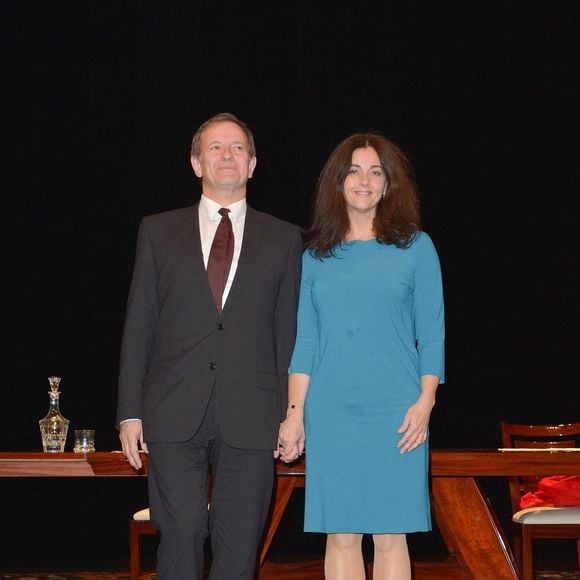 Francis Huster et Cristiana Reali pendant la pièce "Love Letters" au Théâtre Antoine à Paris, France, le 24 avril 2014. Photo by Max Colin/ABACAPRESS.COM