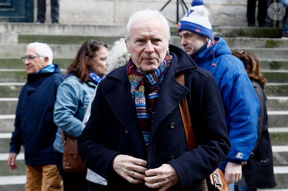 Pierre Douglas - Sorties des obsèques de Marion Game en l'église Saint Roch à Paris, France, le 31 mars 2023. © Christophe Clovis/Bestimage