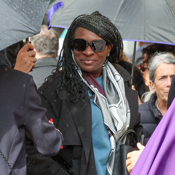 Ramatoulaye Diop, la compagne du défunt - Obsèques de Michel Blanc en l'église Saint-Eustache à Paris, le 10 octobre 2024. 
© Moreau / Jacovides / Bestimage