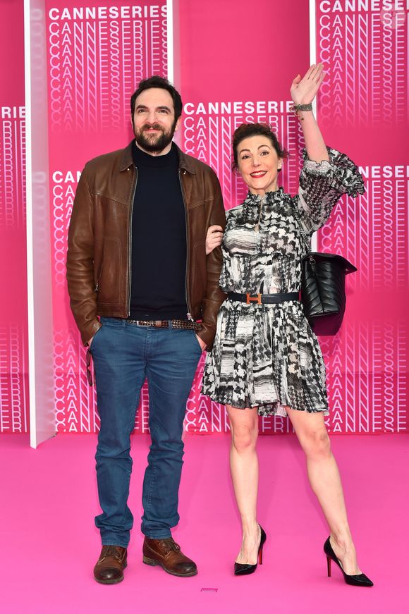 Anne-Elisabeth Blateau et David Mora durant la soirée d'ouverture de la compétition du Canneseries le 7 avril 2018.

 © Bruno Bebert / Bestimage