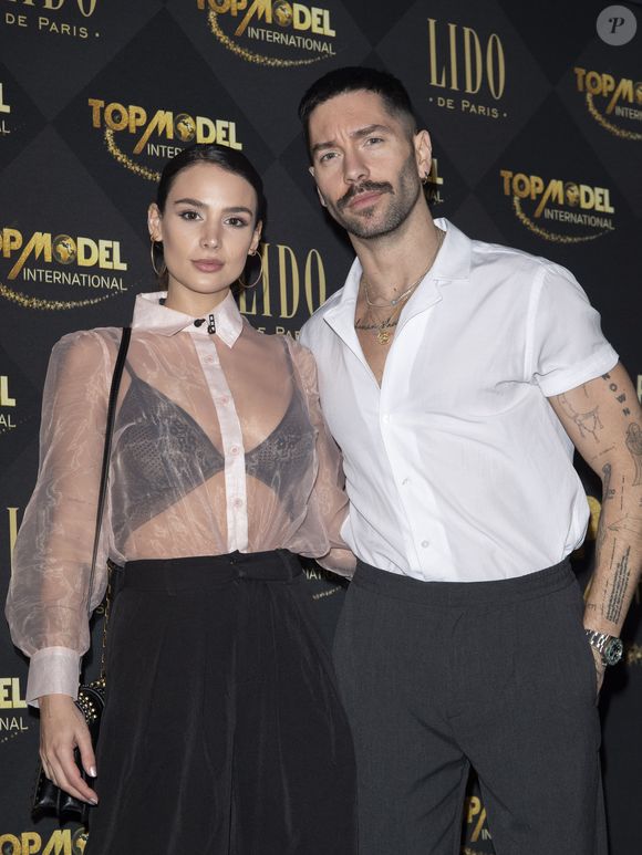Jade Leboeuf (la fille de l’ex-footballeur F.Leboeuf) et son mari Stéphane Rodrigues lors de la soirée de la grande finale du concours Top Model International au Lido à Paris, France, le 19 janvir 2020. © Pierre Perusseau/Bestimage