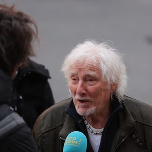 Le chanteur, auteur et compositeur français Hugues Aufray lors d'une messe à la mémoire de l'actrice française Brigitte Bardot à l'église Saint-Roch à Paris, le 28 janvier 2026. Photo by Nasser Berzane/ABACAPRESS.COM