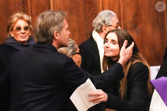 HRH Prince Emanuele Filiberto (Le prince Emmanuel-Philibert de Savoie , prince de Venise et de Piémont, duc de Savoie) et Princesse Vittoria de Savoie (Vittoria de Savoie, princesse de Carignan et marquise d'Ivrée) pendant la messe votive de HRH Prince Vittorio Emanuele tenue à la Basilique de Superga le 1er février 2025 à Turin, Italie.  Lucia Sabatelli/Bestimage