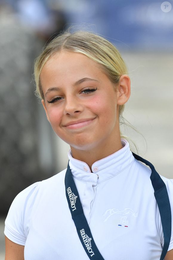 Giulia Sarkozy lors de la coupe Kids Cup L'Envol lors du Longines Paris Eiffel Jumping le 20 juin 2025

© Perusseau / Veeren / Bestimage