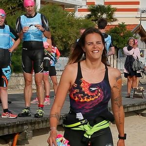 Laure Manaudou - La championne de natation L.Manaudou organise et lance la 1ère édition de sa course, la "Swimrun" à Arcachon, France, le 23 juin 2019. © Patrick Bernard/Bestimage
