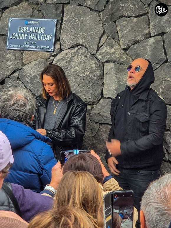 Laura Smet et Pascal Obispo lors de l'inauguration de l’esplanade Johnny Hallyday au pied du Zénith d'Auvergne à Cournon-d'Auvergne, près de Clermont-Ferrand, France, le 14 octobre 2025.

© Eternity/Bestimage