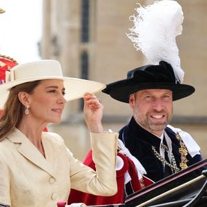 Le prince et la princesse de Galles assistent à la cérémonie annuelle de l'Ordre de la Jarretière à la chapelle Saint-Georges du château de Windsor, à Windsor, au Royaume-Uni, le 15 juin 2026. Photo de Chris Jackson/PA Wire/Abaca
