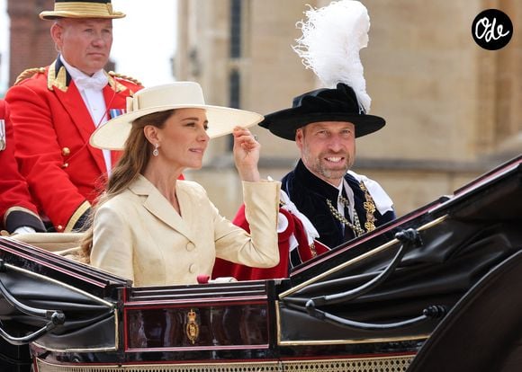 Le prince et la princesse de Galles assistent à la cérémonie annuelle de l'Ordre de la Jarretière à la chapelle Saint-Georges du château de Windsor, à Windsor, au Royaume-Uni, le 15 juin 2026. Photo de Chris Jackson/PA Wire/Abaca