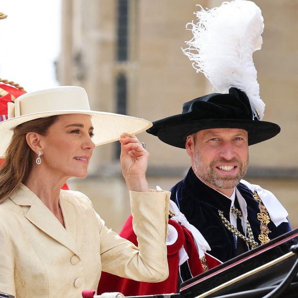 Le prince et la princesse de Galles assistent à la cérémonie annuelle de l'Ordre de la Jarretière à la chapelle Saint-Georges du château de Windsor, à Windsor, au Royaume-Uni, le 15 juin 2026. Photo de Chris Jackson/PA Wire/Abaca