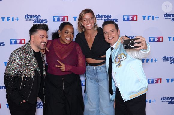 Chris Marques, Mel Charlot, Fauve Hautot et Jean-Marc Genereux participent au photocall de Danse Avec Les Stars dans les studios de TF1 le 16 janvier 2025. Photo de Jerome Domine/ABACAPRESS.COM
