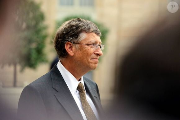 Bill Gates - Paris le 10 octobre 2012 - Entretien au Palais de l'Elysee entre le President de la Republique, Francois Hollande, Bill Gates et Bono. DOMINIQUE JACOVIDES / BESTIMAGE
