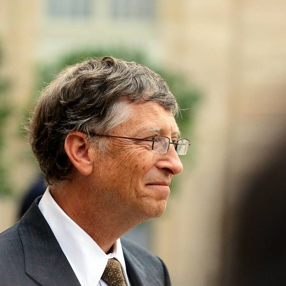 Bill Gates - Paris le 10 octobre 2012 - Entretien au Palais de l'Elysee entre le President de la Republique, Francois Hollande, Bill Gates et Bono. DOMINIQUE JACOVIDES / BESTIMAGE