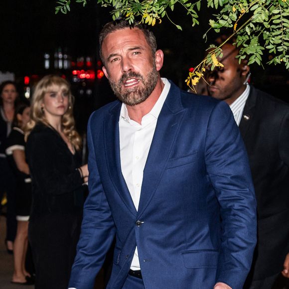 Ben Affleck arrive à la projection new-yorkaise de "Kiss of the Spider Woman" au Shed à New York City, New York, USA le 6 octobre 2025. Photo by Ouzounova/Splash News/ABACAPRESS.COM