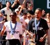 Le club de la capitale a décroché ce deuxième titre européen historique à Budapest face à Arsenal.

Ousmane Dembele et Bradley Barcola - Le Paris Saint-Germain (PSG) présente ses trophées de Ligue des champions aux Internationaux de Tennis de Roland Garros 2026, à Paris, France, le 1er juin 2026. © Jacovides-Moreau/Bestimage