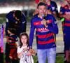 Luis Enrique et sa fille Xana - FC Barcelone s'est imposé 2-0 face au FC Séville et remporte la Coupe du Roi pour la deuxième année consécutive. Barcelone. Photo : GTRES / BESTIMAGE