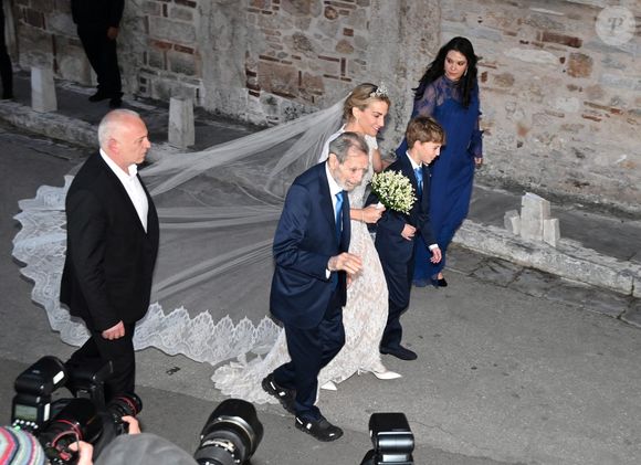 Mariage du prince Nikolaos de Grèce et Chrysi Vardinogiannis durant leur mariage à l'église Saint Nicholas Ravagas à Athènes le 7 février 2025. Backgrid UK/ Bestimage