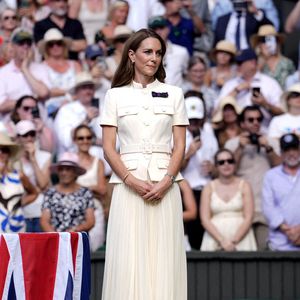 Kate Middleton, princesse de Galles, lors de la finale femme de Wimbledon le 12 juillet 2025. Photo by Andrew Matthews/PA Wire/ABACAPRESS.COM