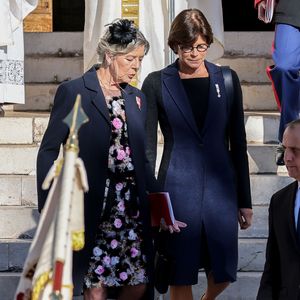 La princesse Caroline de Hanovre, la princesse Stéphanie de Monaco - La famille princière de Monaco quitte la cathédrale Notre-Dame Immaculée ou la messe solennelle d'action de grâce et un Te Deum ont été célébré à l'occasion de la Fête Nationale de Monaco le 19 novembre 2024. © Dominique Jacovides - Bruno Bebert / Bestimage