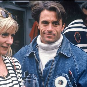 La chanteuse Dorothee et Gérard Holtz a Roland Garros en 1991. © Bestimage