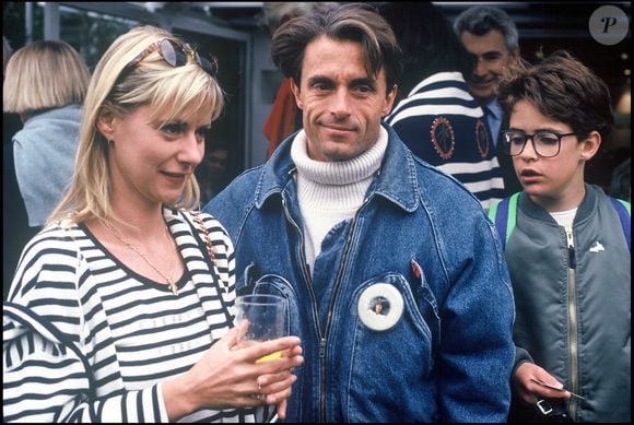 La chanteuse Dorothee et Gérard Holtz a Roland Garros en 1991. © Bestimage