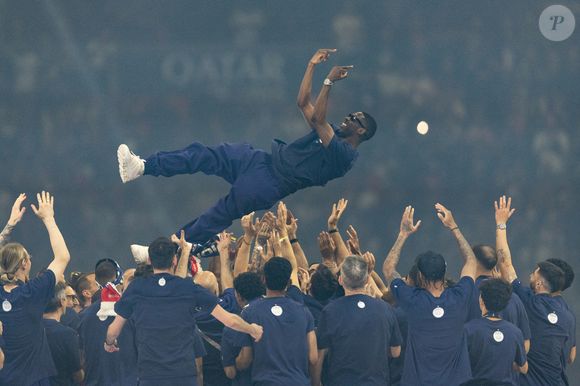 Ousmane Dembélé - Les joueurs du PSG célèbrent leur titre de Champion d'Europe au Parc Des Princes à Paris, le 1er juin 2025.
© Cyril Moreau/Bestimage