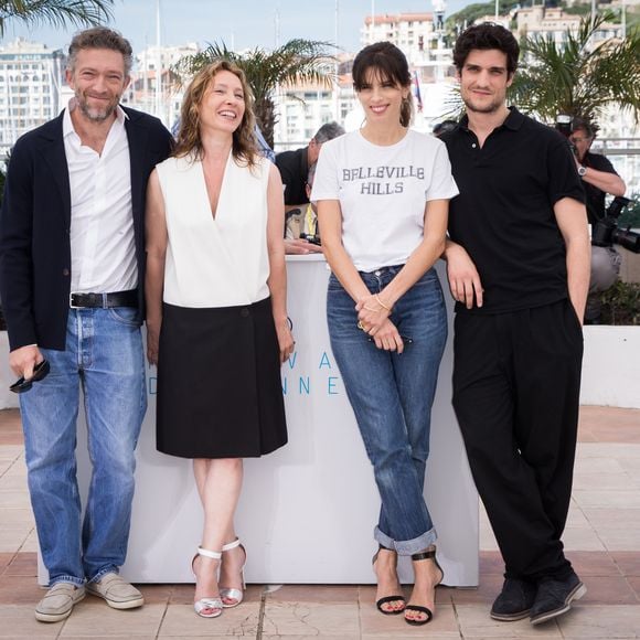 Vincent Cassel, Emmanuelle Bercot, Maïwenn (Maïwenn Le Besco) et Louis Garrel - Photocall du film "Mon Roi" lors du 68ème Festival International du Film de Cannes. Cannes, le 17 mai 2015