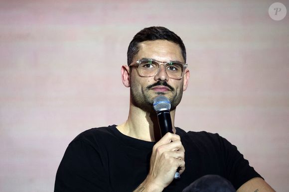 Florent Manaudou en conférence lors du 49ème Congrès Sélectour à l'hôtel Grand Hyatt à Doha au Qatar. Le 28 novembre 2024