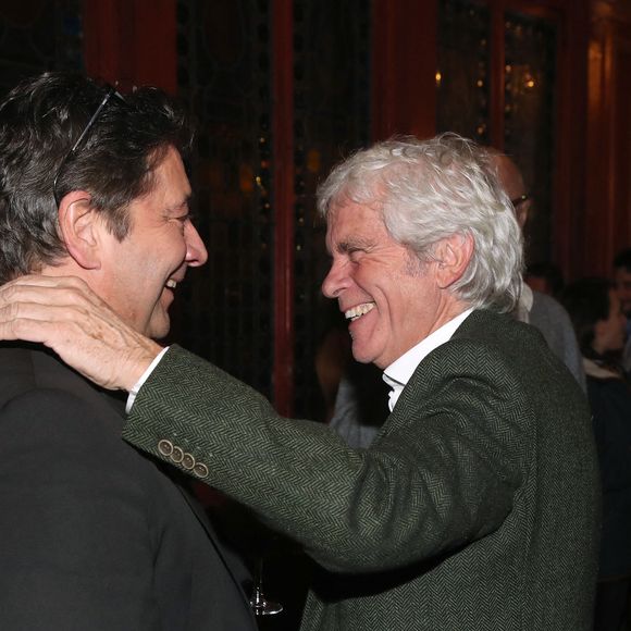Laurent Gerra et Claude Sérillon - Cocktail à la suite du spectacle "Conversation intime de Laurent Gerra" sur la scène du théâtre Antoine à Paris. Le 27 novembre 2023
© Bertrand Rindoff / Bestimage