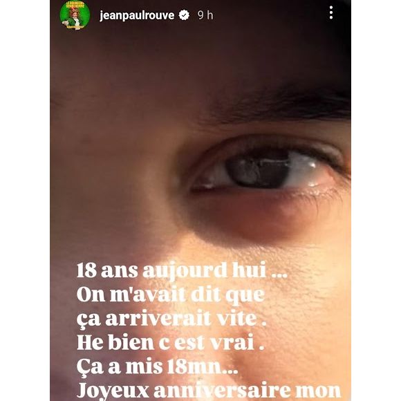 Capture d'écran de la story de @jeanpaulrouve sur Instagram
