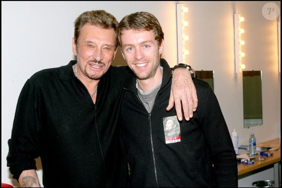 Exclusif - Johnny Hallyday et Grégory Boudou (frère de Laeticia) à Toulouse lors de la tournée flashback en 2007 © Daniel Angeli Alain Guizard Bestimage