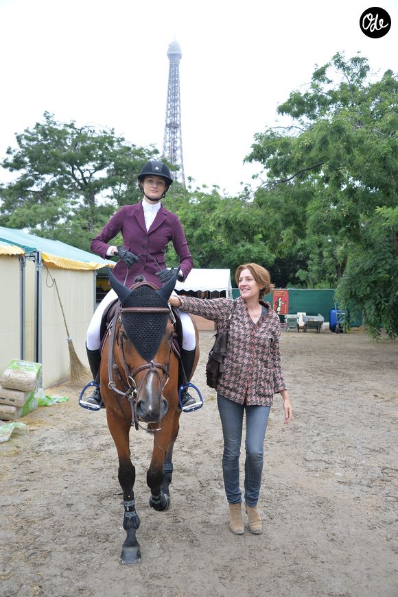 Exclusif - Mathilde Pinault et sa mère Dorothée Lepère lors du Longines Paris Eiffel Jumping au Champ de Mars à Paris, France, le 2 juillet 2017. © Borde-Veeren/Bestimage