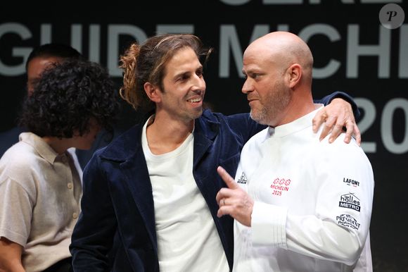 Remise des prix - 3 Etoiles - Christopher Coutanceau - La Rochelle ; Le Coquillage - Hugo Roellinger - Saint-Méloir-des-Ondes - Cérémonie du Guide Michelin France 2025 au Centre des Congrès Robert Shuman à Metz le 31 mars 2025. © Jean-Marc Lhomer/Bestimage