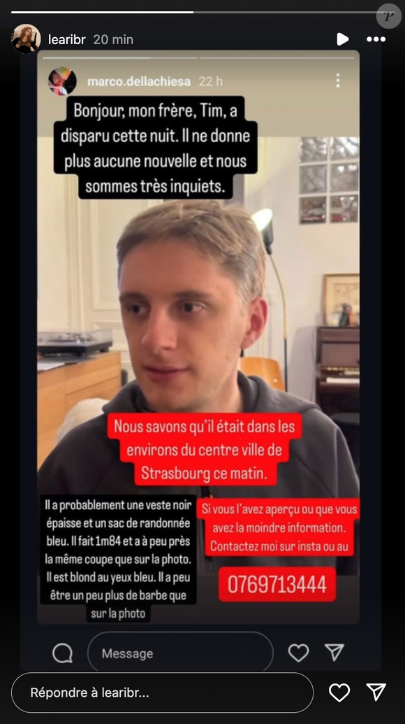Capture d'écran de la story de Léa sur Instagram postée le 9 mai 2025.