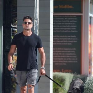 Exclusif - David Charvet promène son chien dans les rues de Malibu le 1er mai 2023.
Backgrid USA / Bestimage