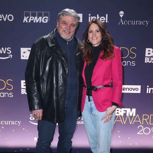 David Douillet et sa femme Vanessa Carrara aux 20e BFM Awards au Grand Palais à Paris, France, le 13 janvier 2025. Photo by Jerome Domine/ABACAPRESS.COM