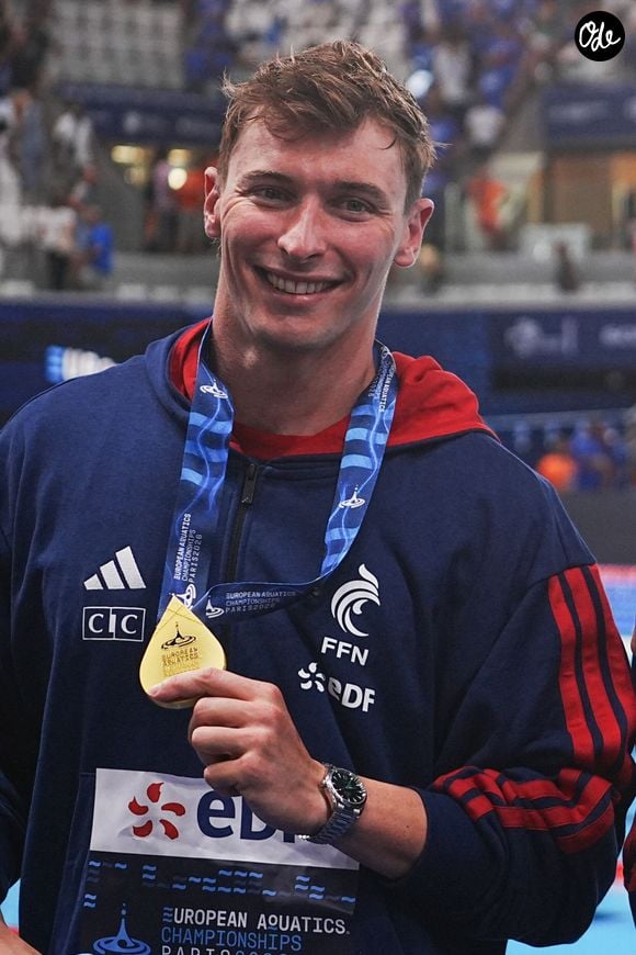 Maxime Grousset lors de la finale du relais mixte 4x100 mètres 4 nages des Championnats d'Europe de natation 2026 à Paris, le 11 août 2026.

© Laurent Lairys / PsnewZ / Bestimage