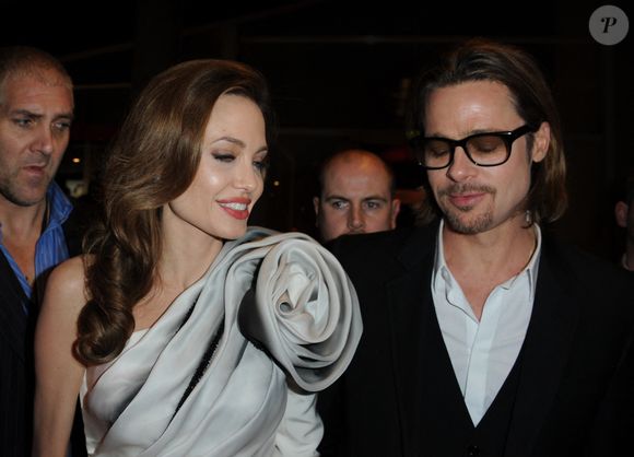 Brad Pitt et Angelina Jolie assistent à la première française du film "Au Pays du Sang et du Miel" (In the Land Of Blood And Honey) au Cinéma MK2 Bibliotheque le 16 février 2012 à Paris, France. Photo by ABACAPRESS.COM