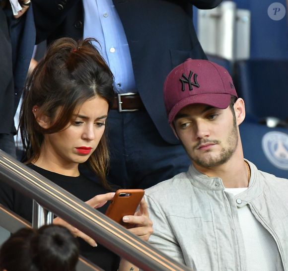 Louis Sarkozy et sa femme Natali Husic - Match de Ligue 1, Paris Saint-Germain (PSG) vs Toulouse FC (TFC) au Parc des Princes à Paris, France, le 20 août 2017. (AGENCE / BESTIMAGE).