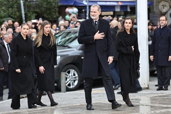 La princesse Leonor d'Espagne, la princesse Sofía d'Espagne, le roi Felipe VI d'Espagne et la reine Letizia d'Espagne assistent aux funérailles de la princesse Irène de Grèce à la cathédrale métropolitaine d'Athènes à Athènes, Grèce, le 19 janvier 2026. Photo by Giannis Panagopoulos/Eurokinissi/ABACAPRESS.COM