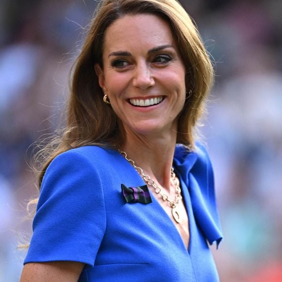La princesse Kate assiste à la finale masculine du tournoi de Wimbledon 2025 à l'AELTC de Londres, au Royaume-Uni, le 13 juillet 2025. Photo de Corinne Dubreuil/ABACAPRESS.COM