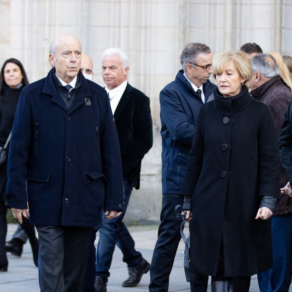 Alain Juppé et son épouse Isabelle - Cérémonie en hommage à l'ancien maire de Bordeaux Nicolas Florian au Palais Rohan - hôtel de ville suivie des obsèques en la cathédrale Saint-André de Bordeaux, France, le 31 janvier 2025. Nicolas Florian, né le 29 mars 1969 à Marmande et mort le 26 janvier 2025 à Bordeaux, était un homme politique français, membre des Républicains. Il a été maire de Bordeaux de 2019 à 2020. © Quentin Salinier/Bestimage