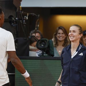 Gael MONFILS et Elina SVITOLINA - Soirée "Gael & Friends" à Roland Garros sur le court Phlippe Chatrier à Paris le 21 mai 2026.